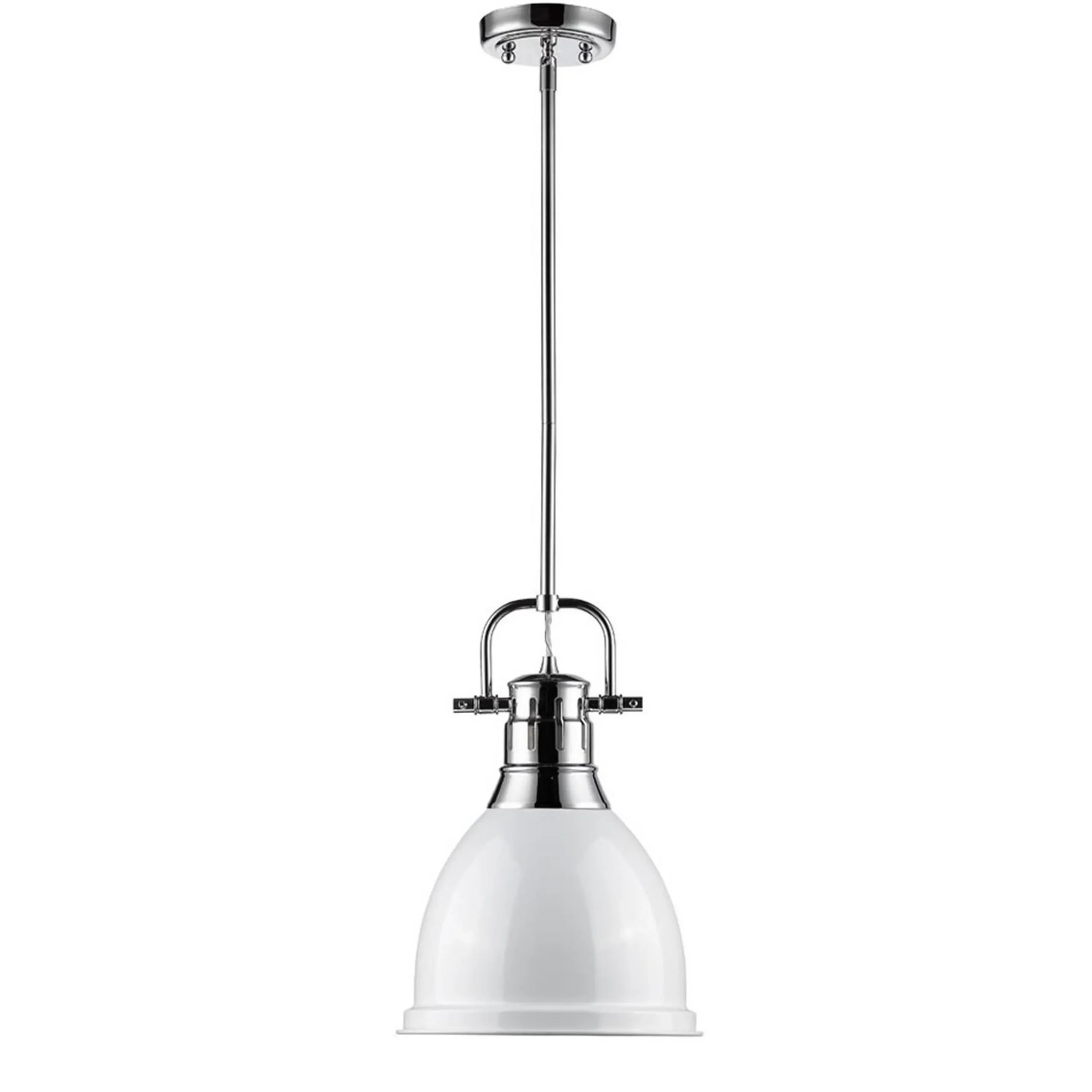 Classic Dome Shade Pendant Light with Rod - Small
