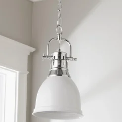 Classic Dome Shade Pendant Light with Chain - Small