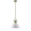 Classic Dome Shade Pendant Light with Rod - Large