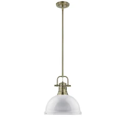 Classic Dome Shade Pendant Light with Rod - Large