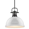 Classic Dome Shade Pendant Light with Rod - Large