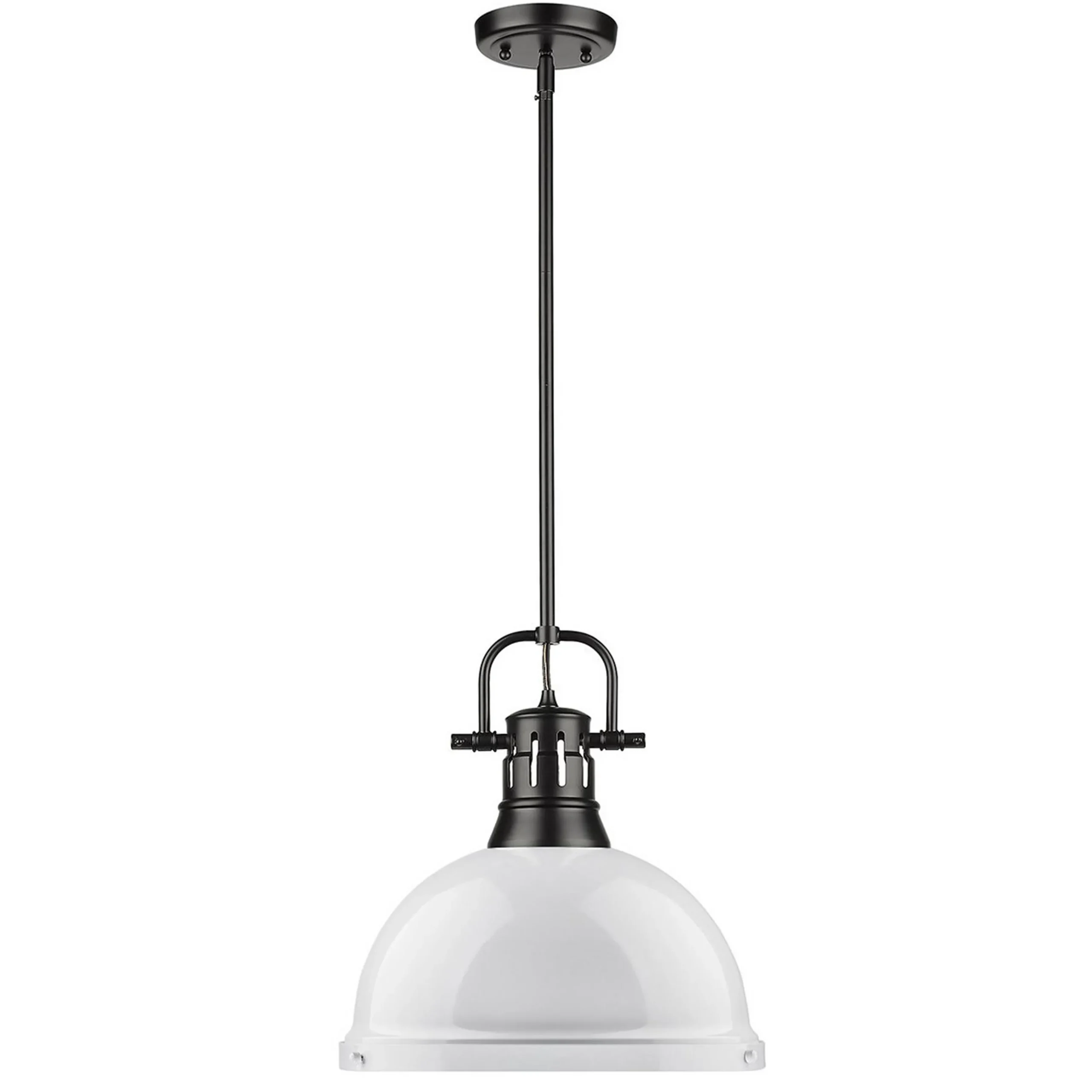 Classic Dome Shade Pendant Light with Rod - Large
