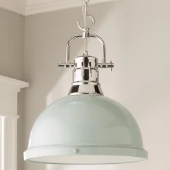 Classic Dome Shade Pendant Light with Chain - Large