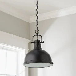 Classic Dome Shade Pendant Light with Chain - Large
