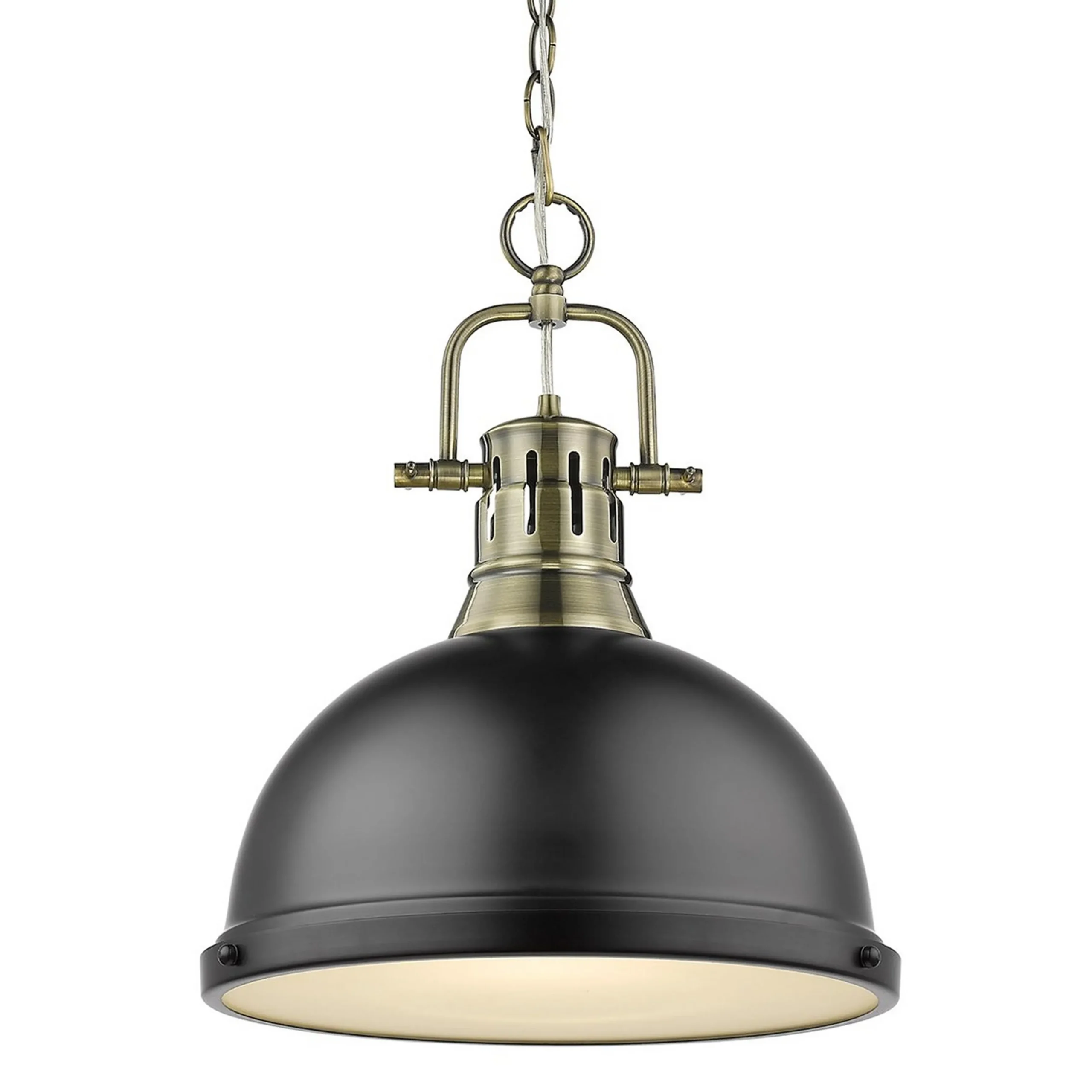 Classic Dome Shade Pendant Light with Chain - Large