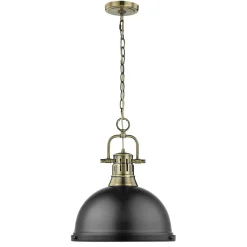 Classic Dome Shade Pendant Light with Chain - Large