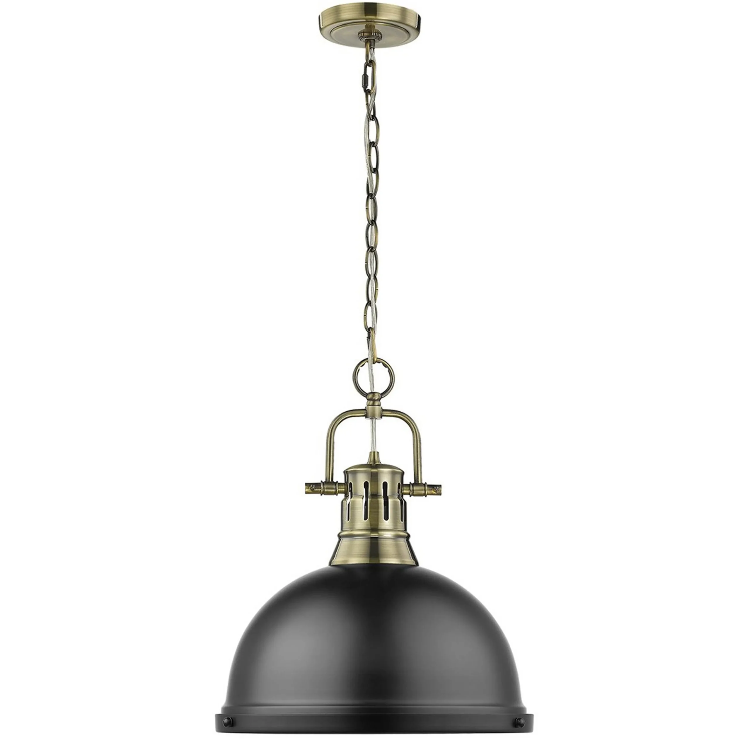 Classic Dome Shade Pendant Light with Chain - Large