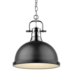 Classic Dome Shade Pendant Light with Chain - Large