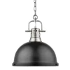 Classic Dome Shade Pendant Light with Chain - Large
