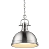 Classic Dome Shade Pendant Light with Chain - Large