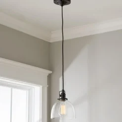 Clear Glass Dome Industrial Pendant