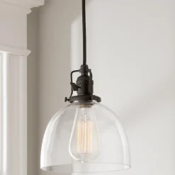 Clear Glass Dome Industrial Pendant