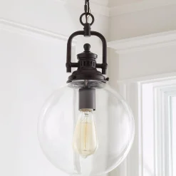 Clear Glass Globe Industrial Pendant