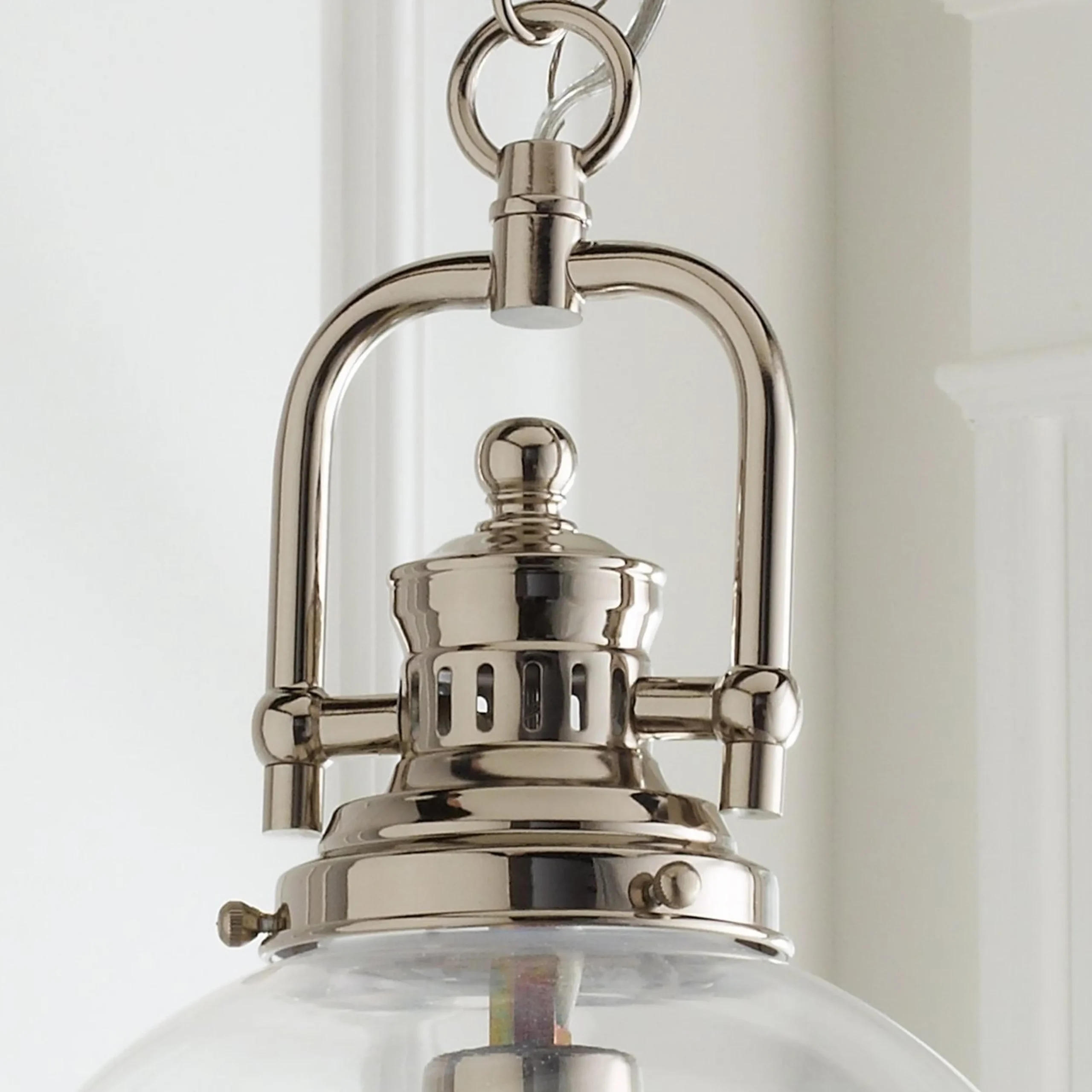Clear Glass Globe Industrial Pendant