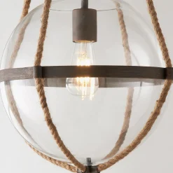 Coastal Cottage Rope Globe Pendant