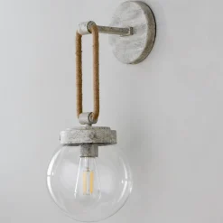 Coastal Cottage Rope Globe Sconce