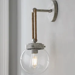 Coastal Cottage Rope Globe Sconce