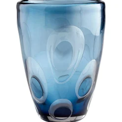 Cobalt Dot Art Glass Vase