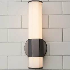 Contemporary Hexagon LED Bath Sconce