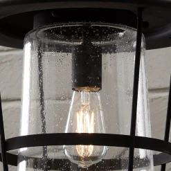 Contemporary Seeded Glass Outdoor Pendant