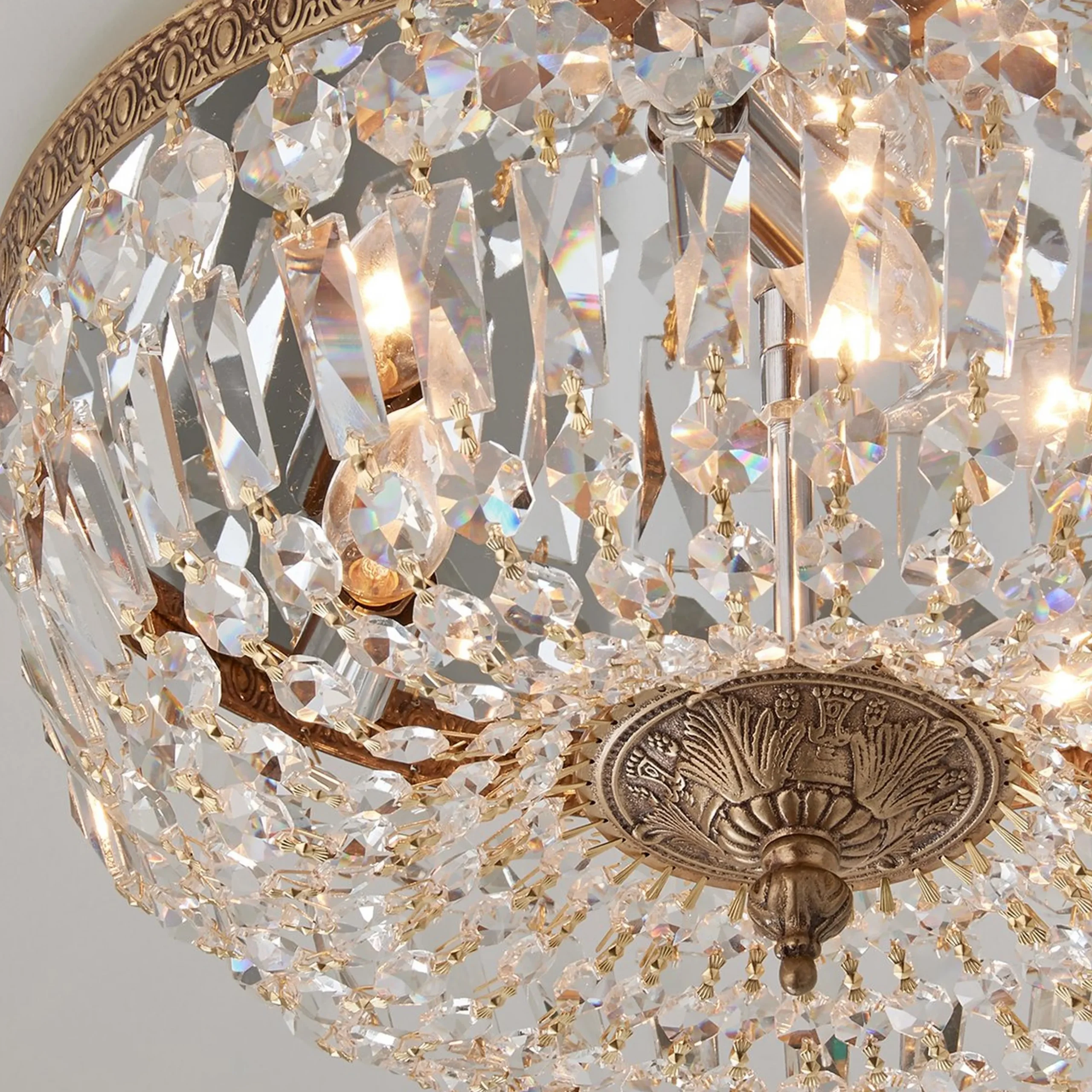 Cut Crystal Basket Ceiling Light - Large