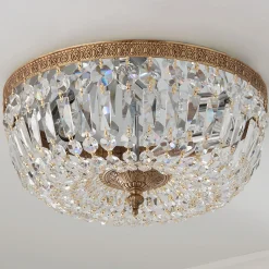 Cut Crystal Basket Ceiling Light - Large