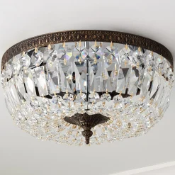 Cut Crystal Basket Ceiling Light - Large
