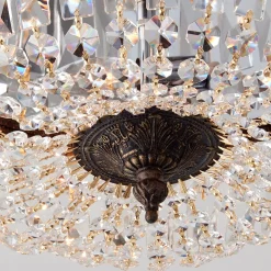 Cut Crystal Basket Ceiling Light - Large