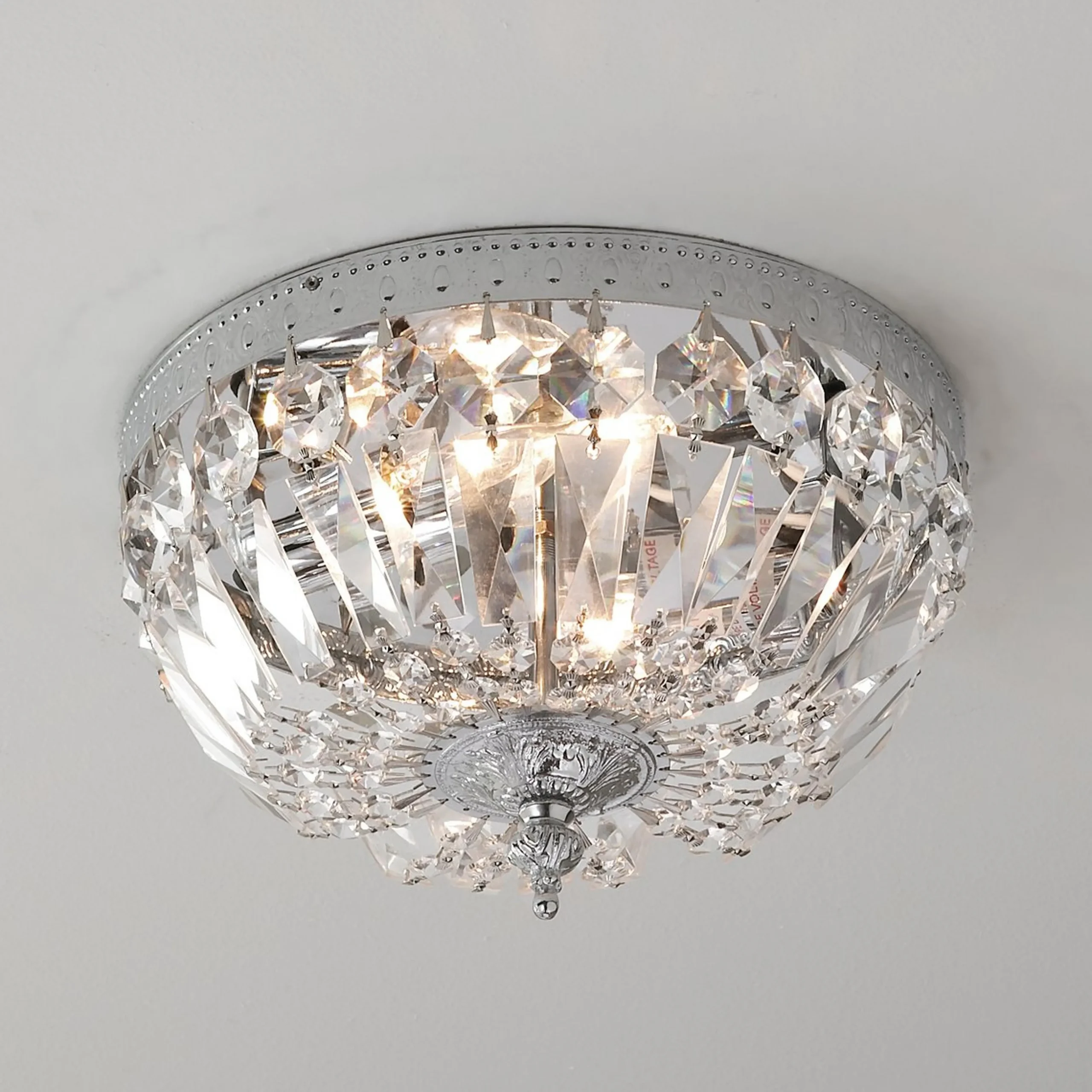 Cut Crystal Basket Ceiling Light - Small