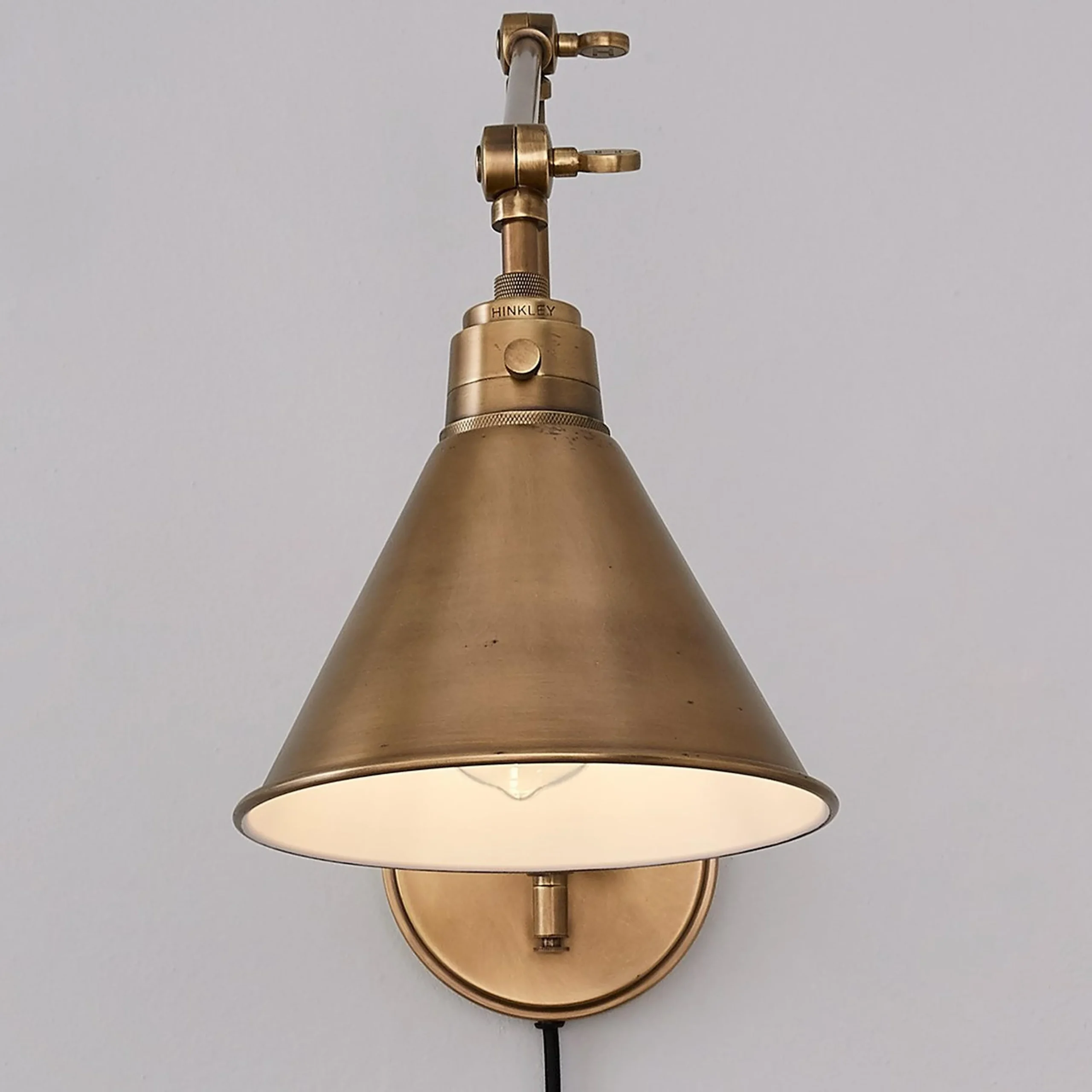 Cyrus Arched Swing Arm Sconce - Metal Shade