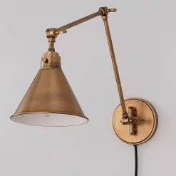 Cyrus Arched Swing Arm Sconce - Metal Shade