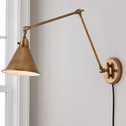 Cyrus Arched Swing Arm Sconce - Metal Shade
