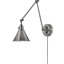 Cyrus Arched Swing Arm Sconce - Metal Shade