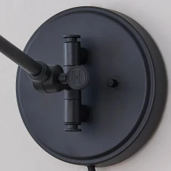 Cyrus Straight Swing Arm Sconce - Metal Shade