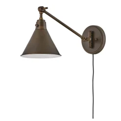 Cyrus Straight Swing Arm Sconce - Metal Shade