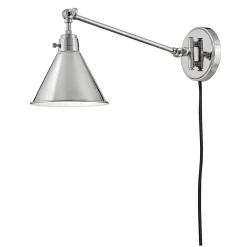 Cyrus Straight Swing Arm Sconce - Metal Shade