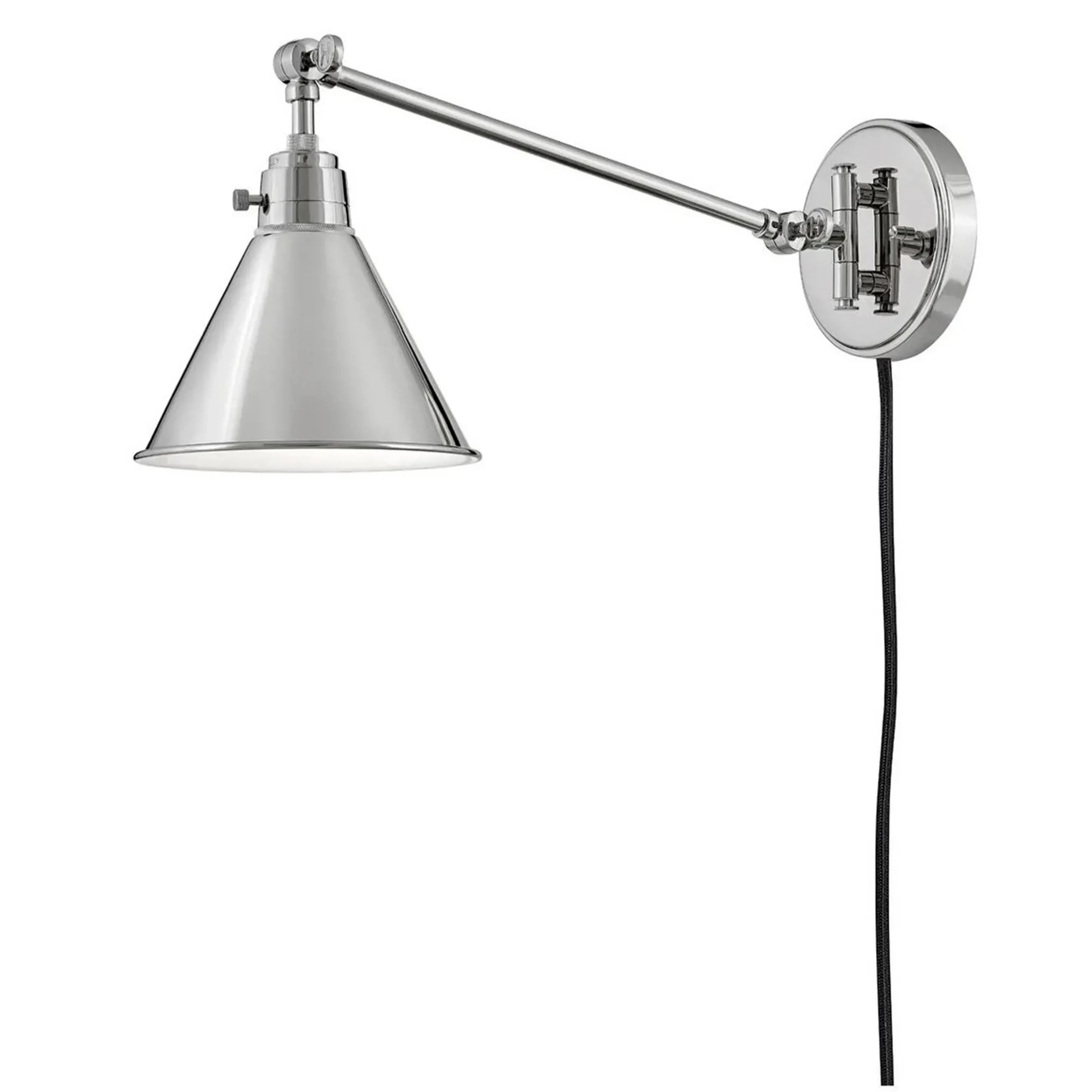 Cyrus Straight Swing Arm Sconce - Metal Shade