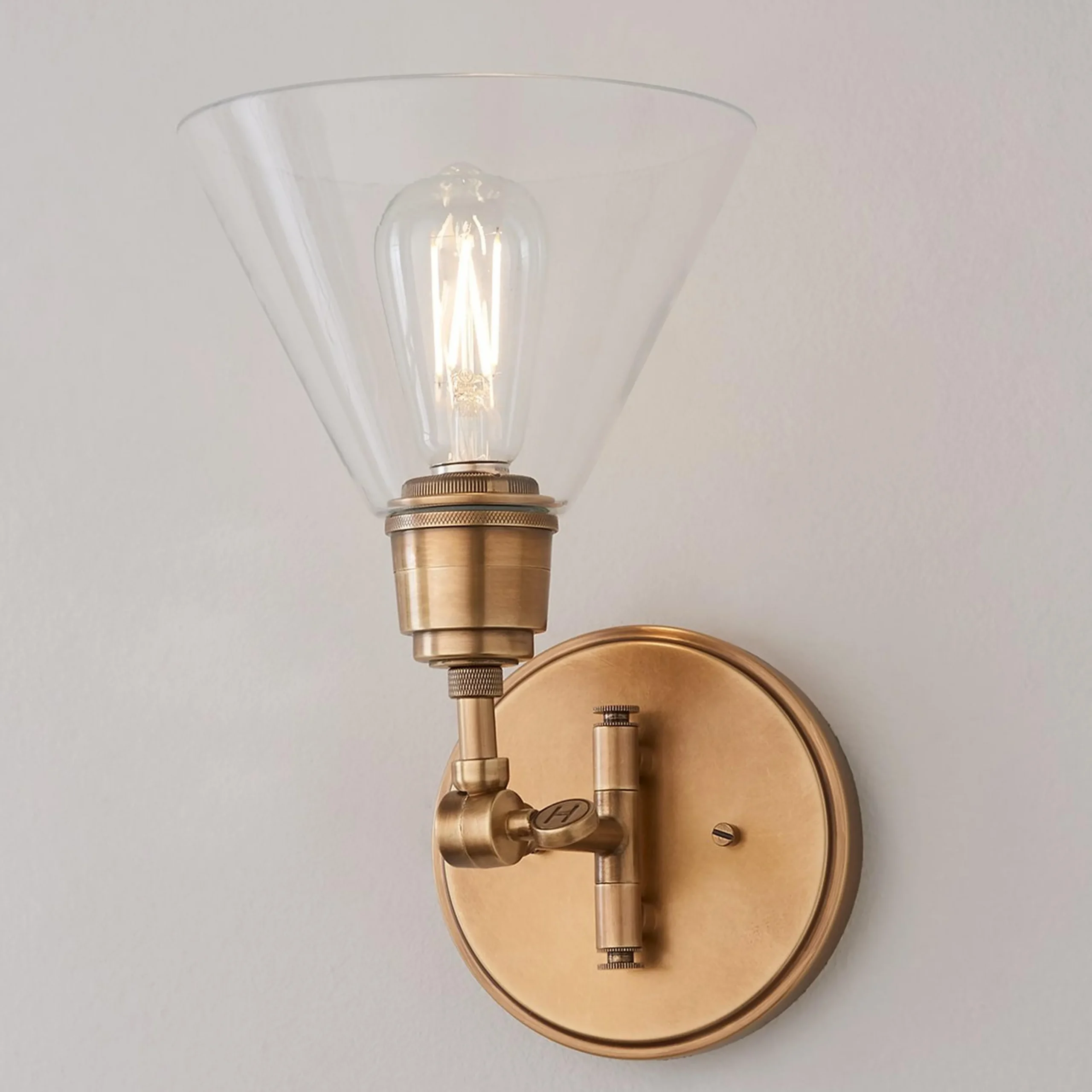 Cyrus Swing Arm Sconce - Glass Shade