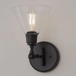 Cyrus Swing Arm Sconce - Glass Shade
