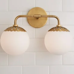 Dewdrop Globe Vanity Light - 2 light
