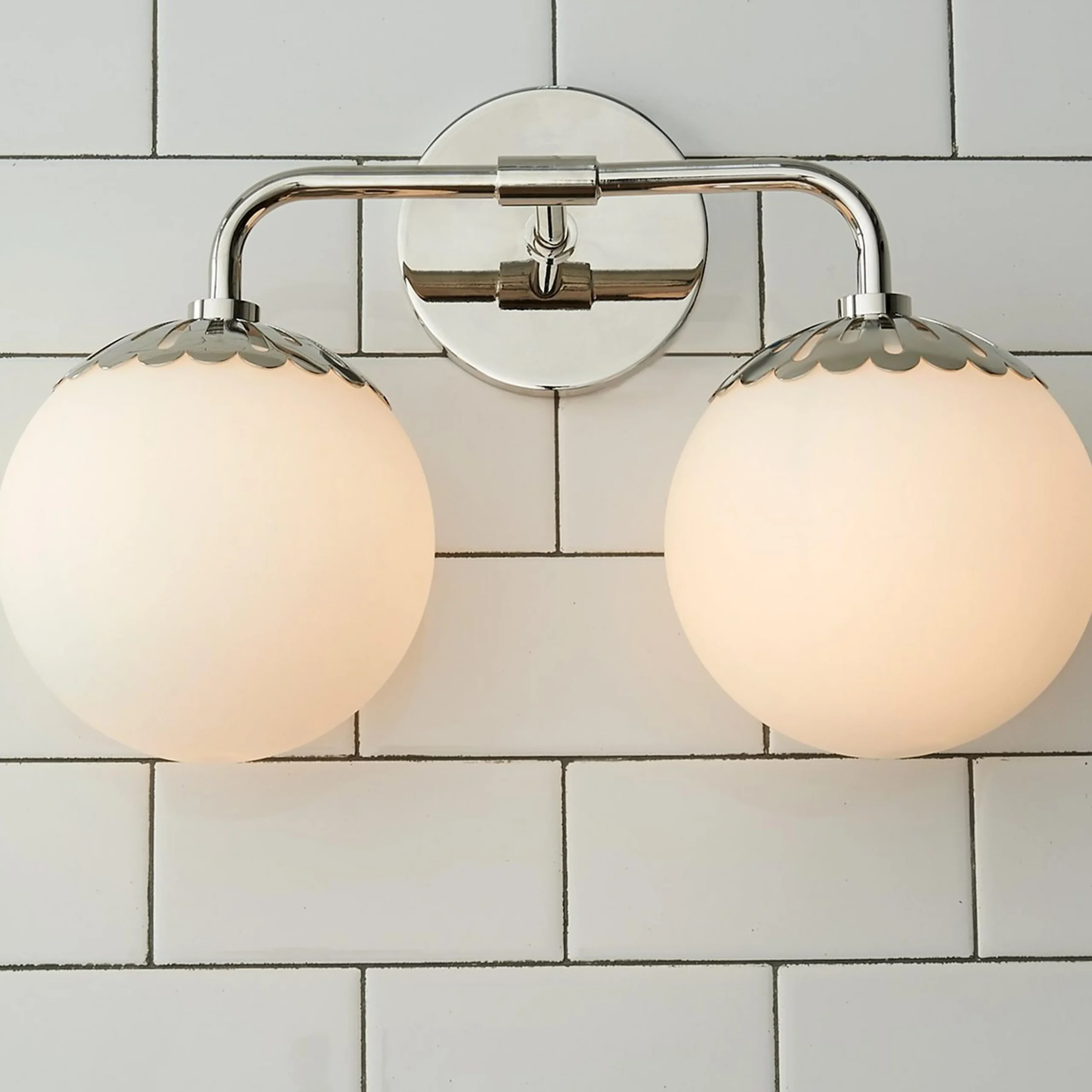 Dewdrop Globe Vanity Light - 2 light