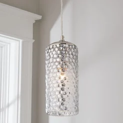 Dimple Cylinder Glass Pendant