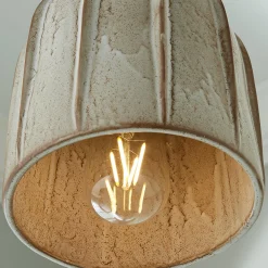 Distressed Cream Ridged Pot