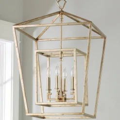 Distressed Geometric Flare Lantern
