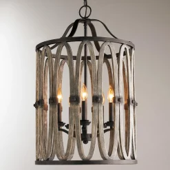 Driftwood Entwined Ovals Pendant - 5 Light