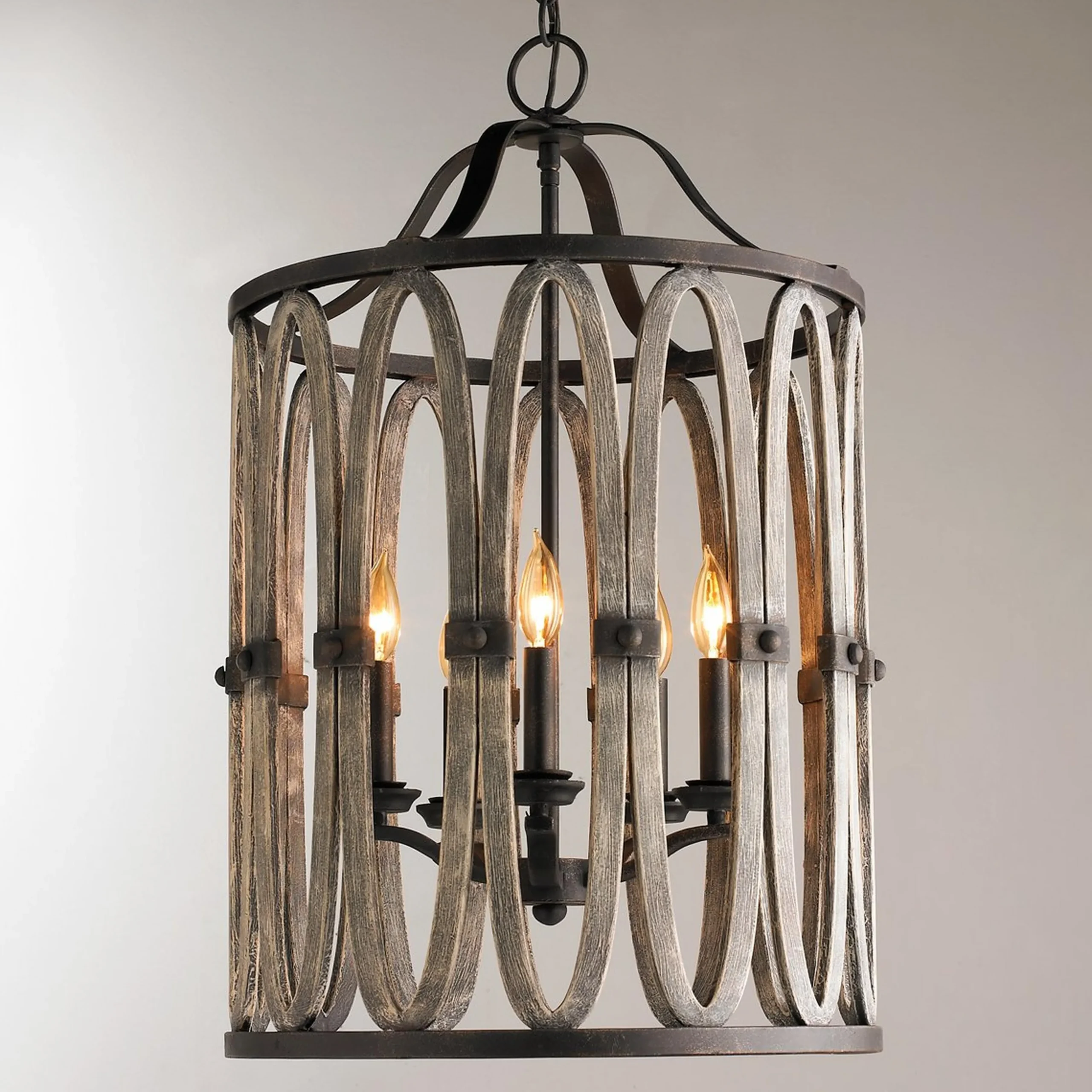 Driftwood Entwined Ovals Pendant - 5 Light