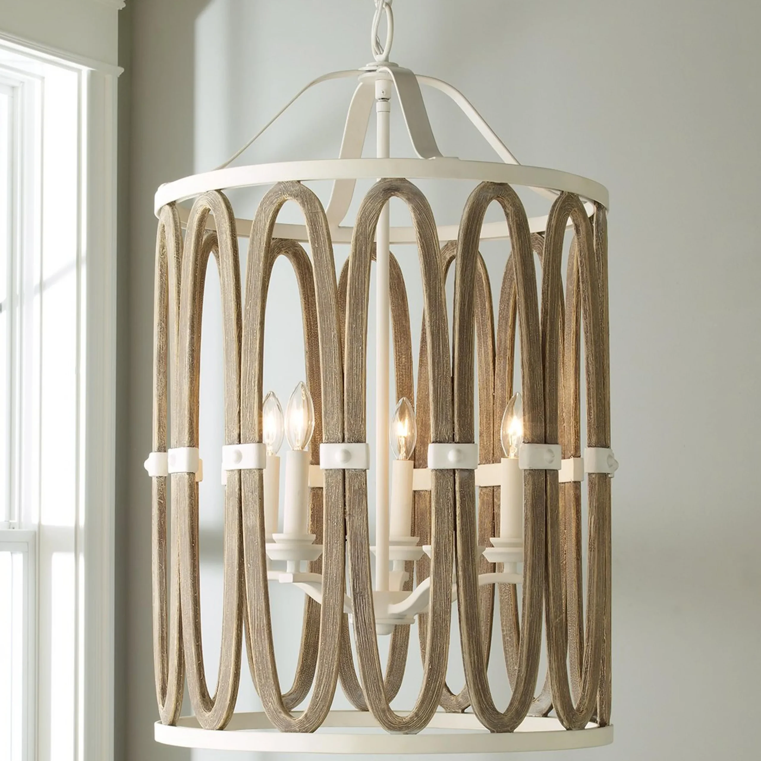 Driftwood Entwined Ovals Pendant - 5 Light