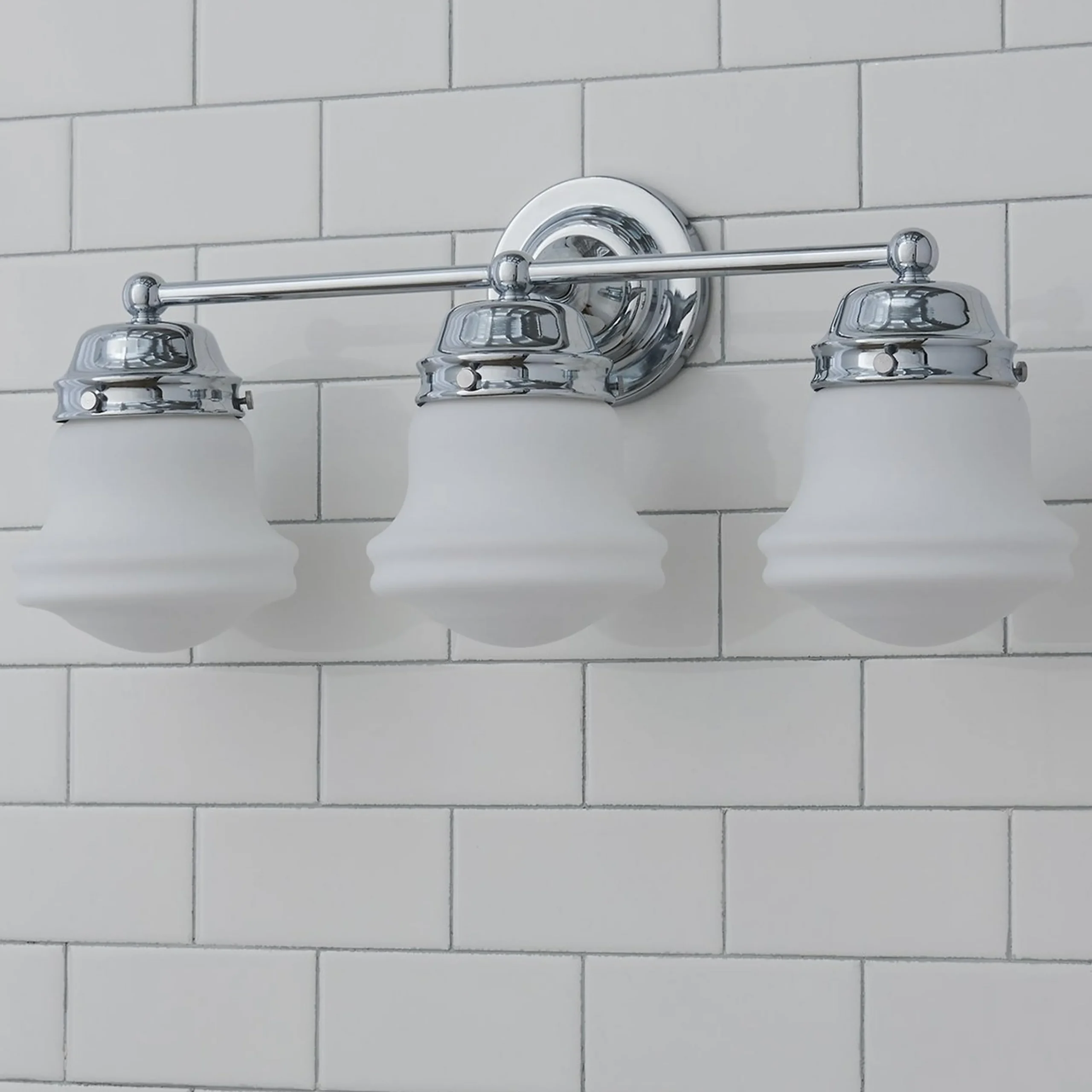 Ethel School Haus Opal Glass Vanity Light - 3 Light