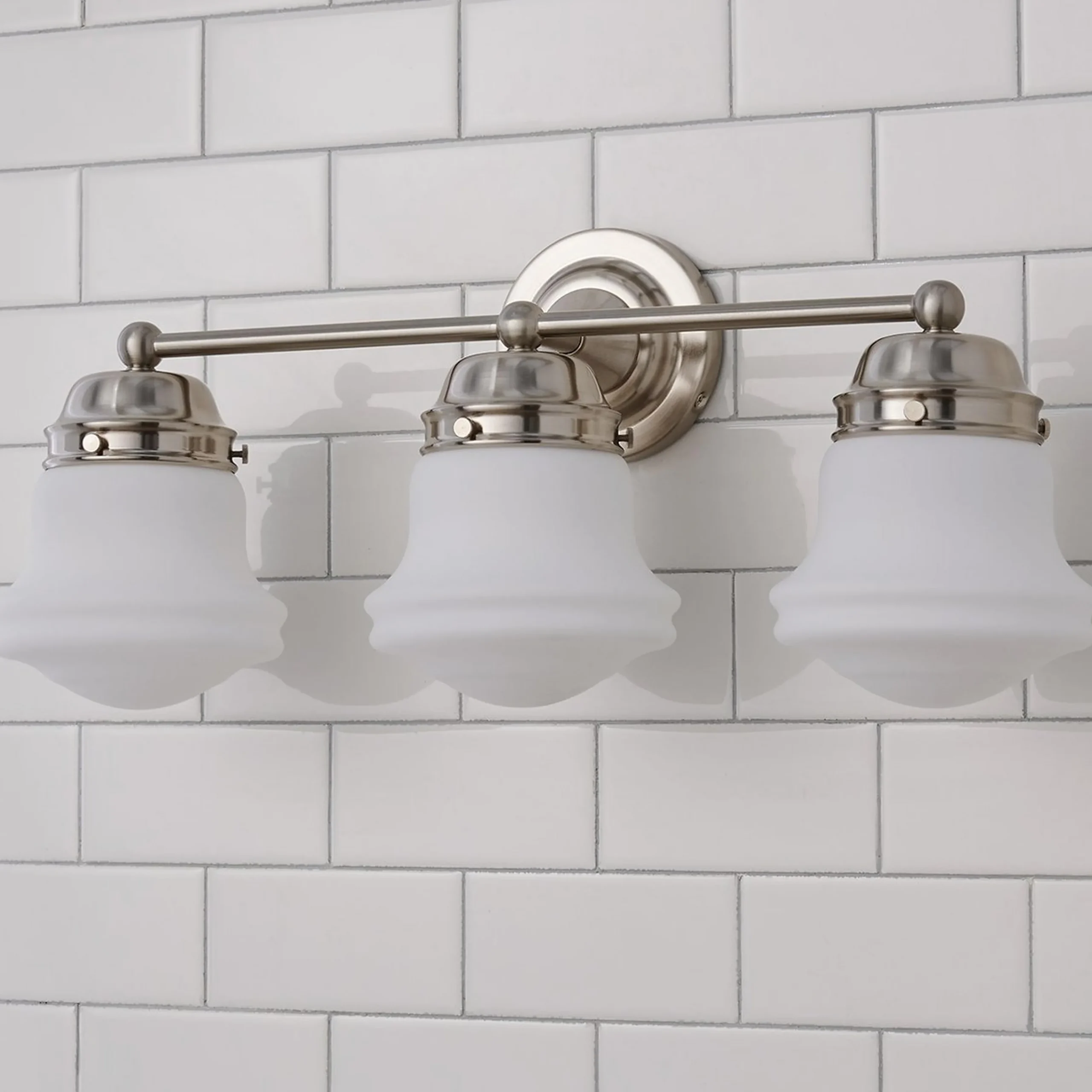 Ethel School Haus Opal Glass Vanity Light - 3 Light