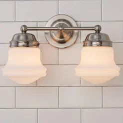 Ethel School Haus Opal Glass Vanity Light - 2 Light